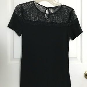 H&M Black Floral Lace Tee